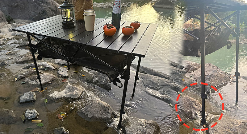 Adjustable camping table