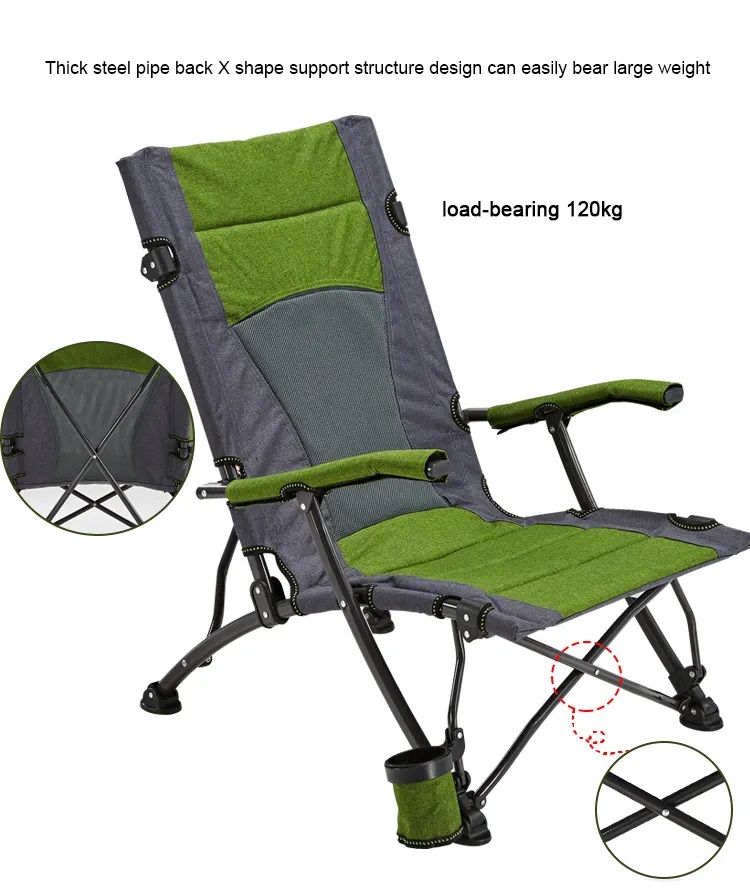 OEM Chaise De Plage Sedia Da Campeggio Leichter tragbarer Freizeit-Picknick-Outdoor-Angel-Klappcamping-Garten-Strandstuhl